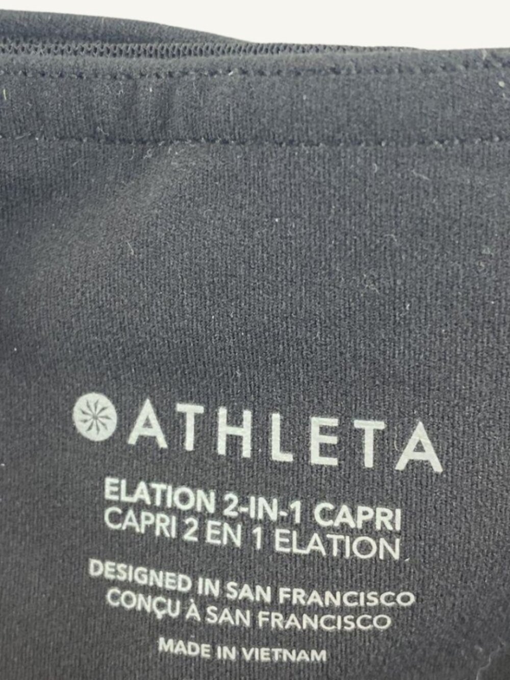 Athleta Elation Capri Skort Leggings Black Ruched Side 2-in-1 Athleisure Size L - Picture 5 of 6